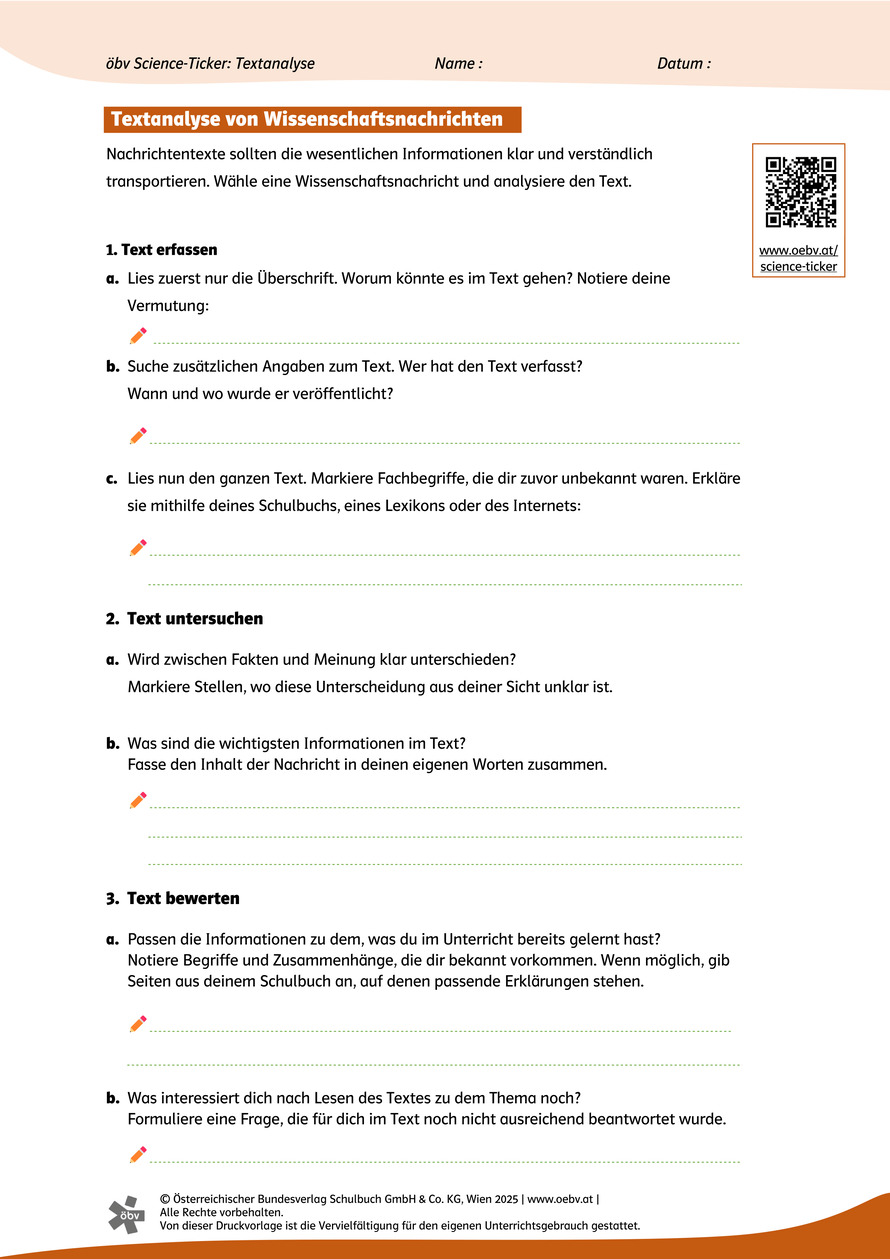 Wissenschaftsnachrichten analysieren