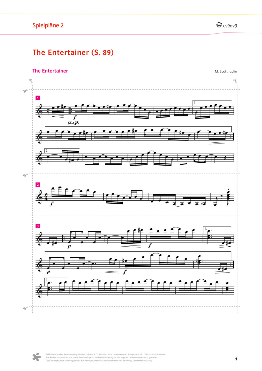 Sonatine Kopiervorlage öbv