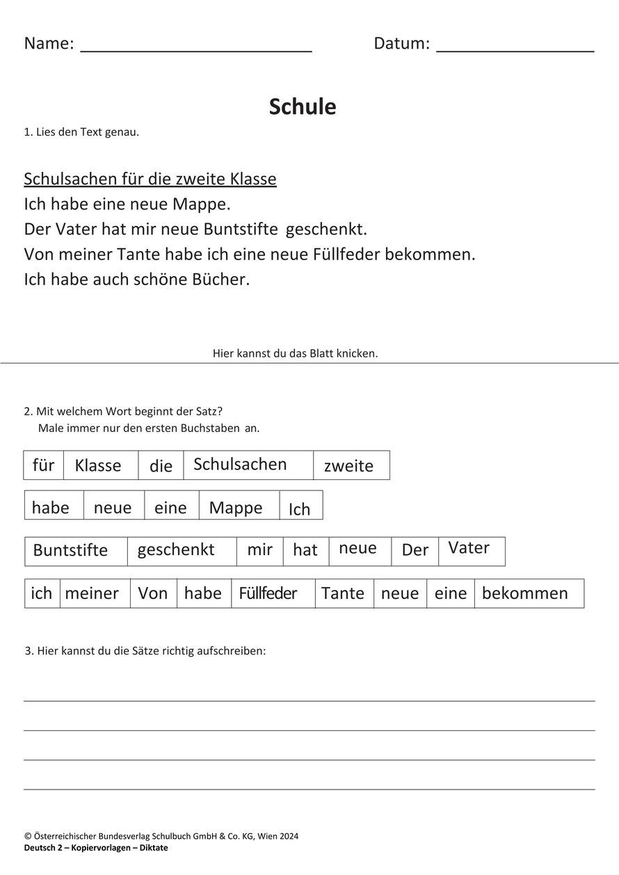 Schule Kopiervorlage | öbv