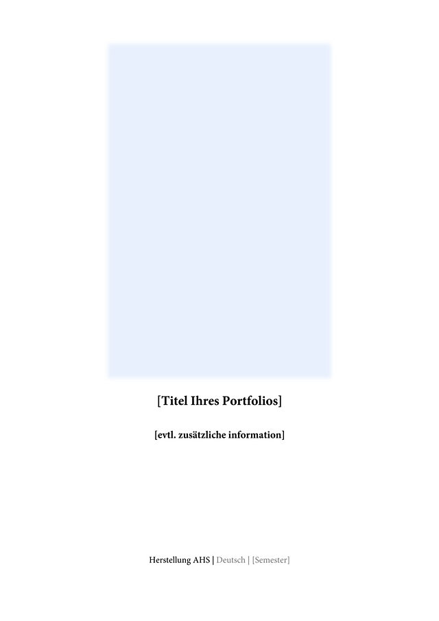 Portfolio Deckblatt