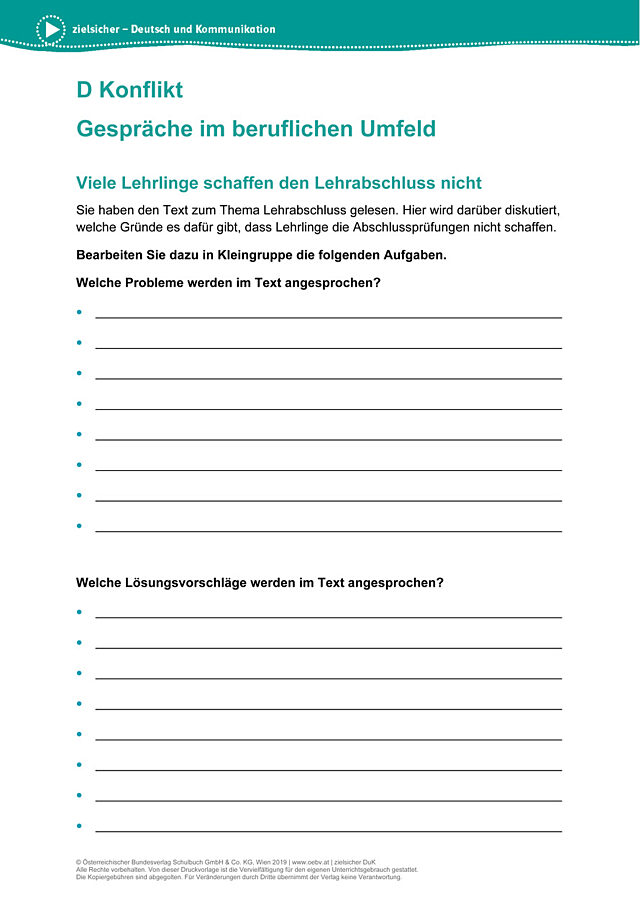 Gespräche im beruflichen Umfeld