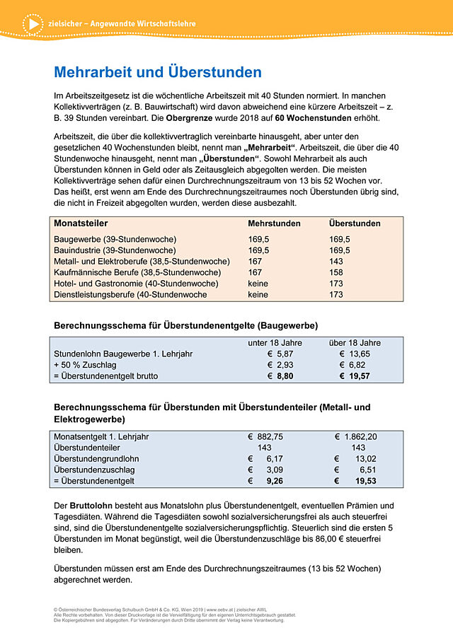 Wöchentliche Arbeitszeit