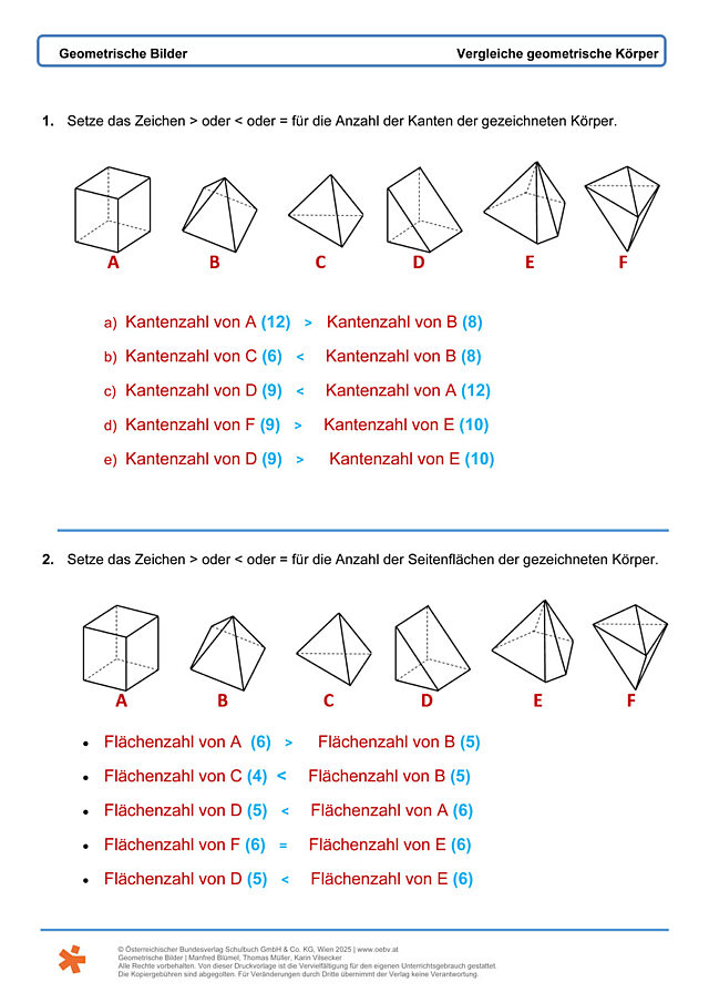 Vergleiche geometrische Körper