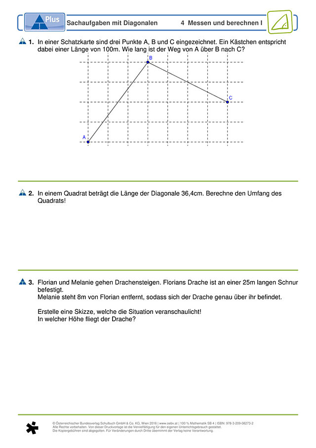 Sachaufgaben mit Diagonalen