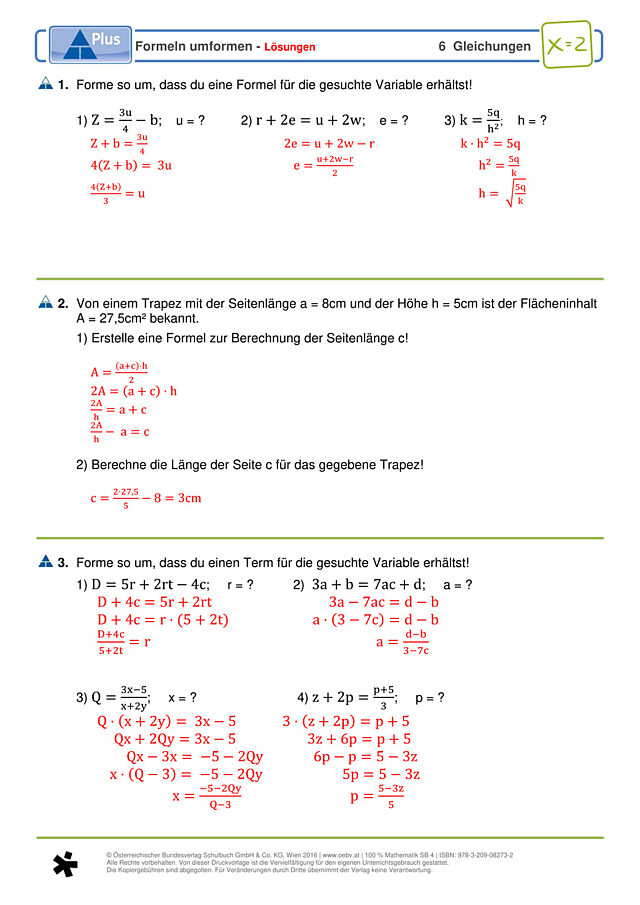 Formeln umformen