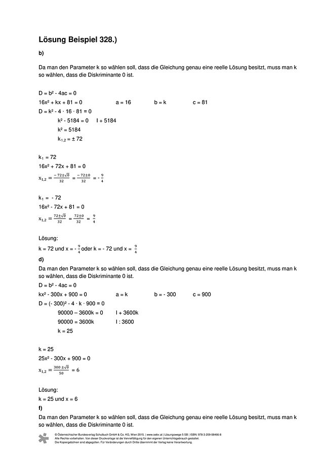 Beispiel 328 b, d, f