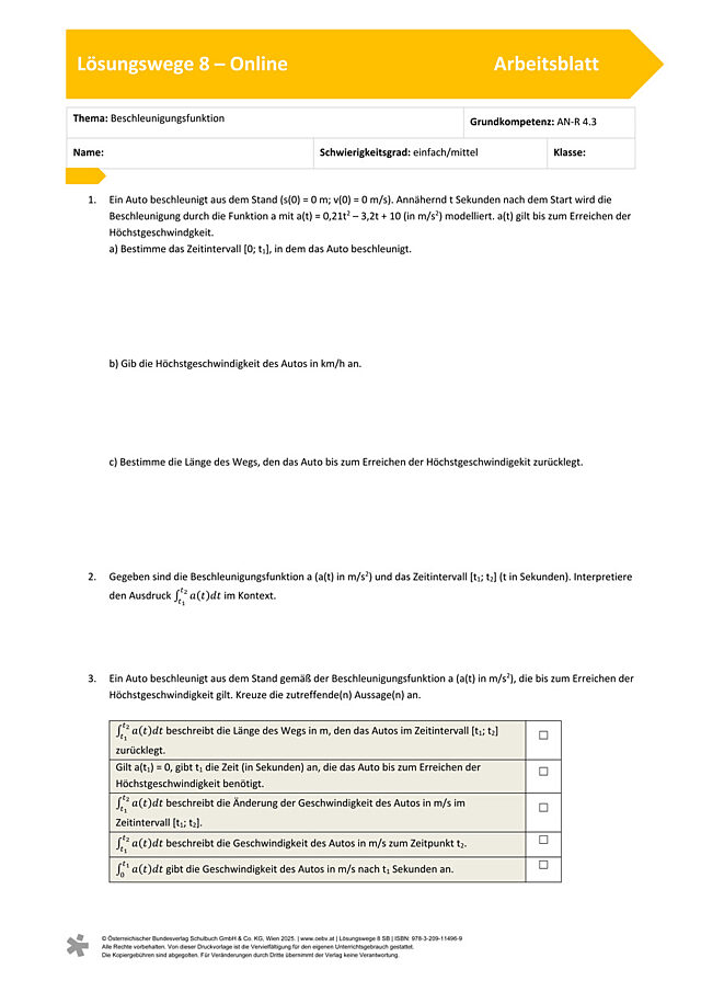 Beschleunigungsfunktion