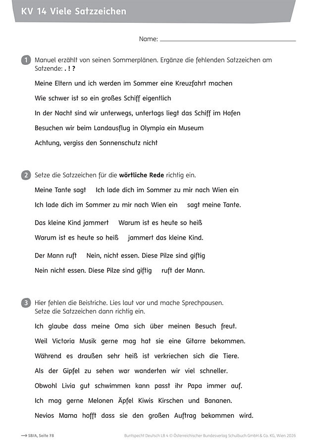 Viele Satzzeichen