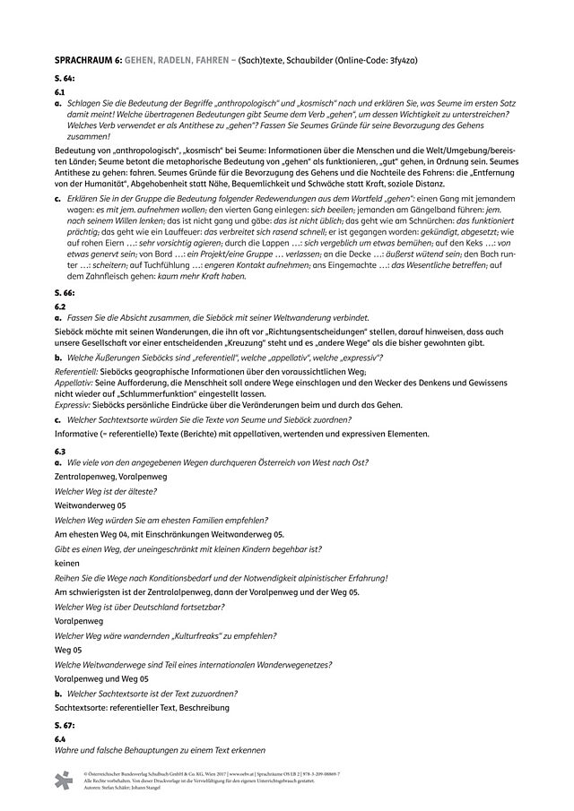 Gehen, Radeln, Fahren – (Sach)texte, Schaubilder