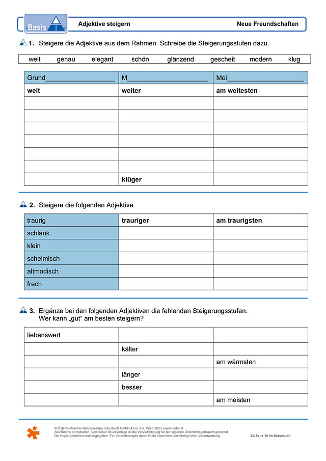 Adjektive steigern