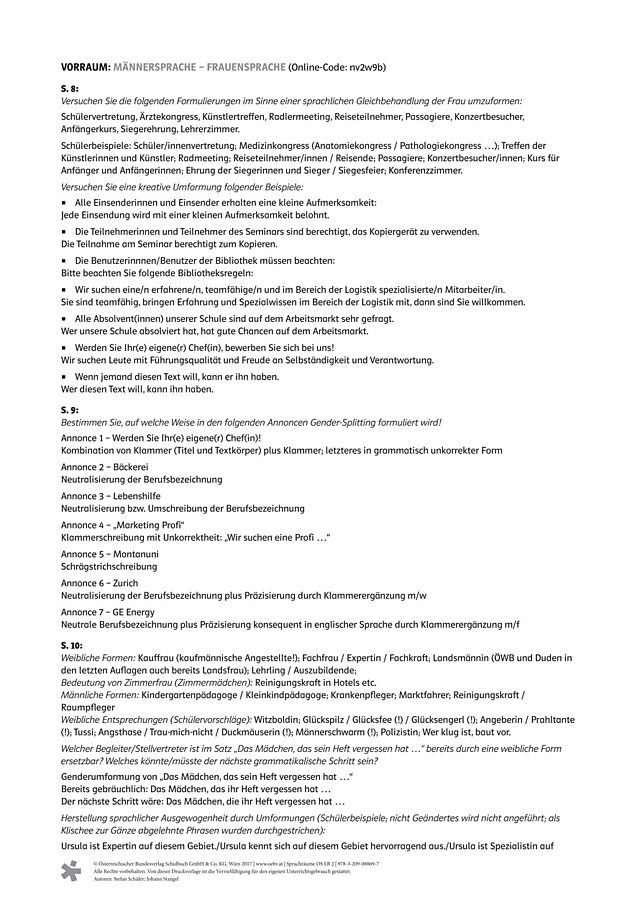 Männersprache - Frauensprache