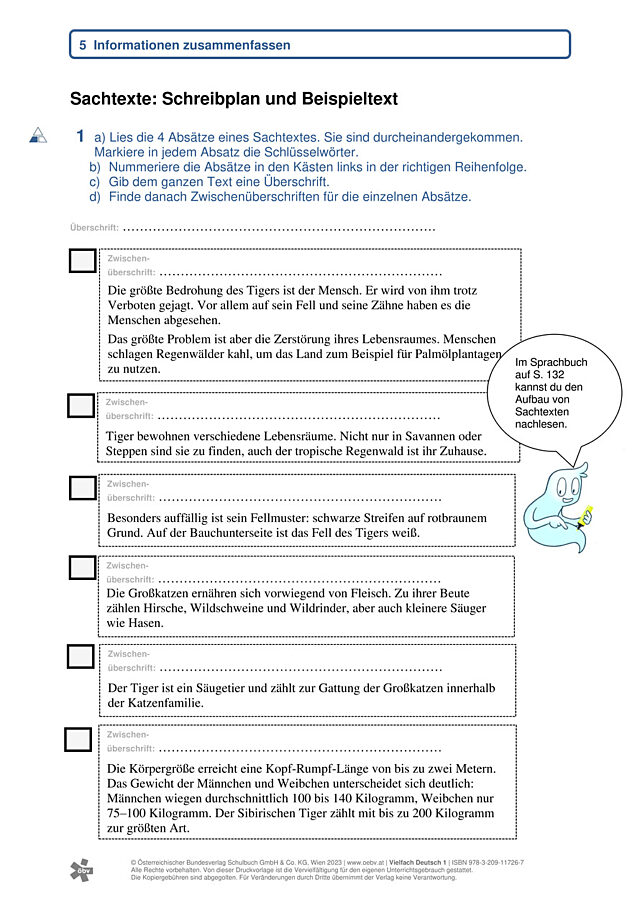 Aufbau von Sachtexten