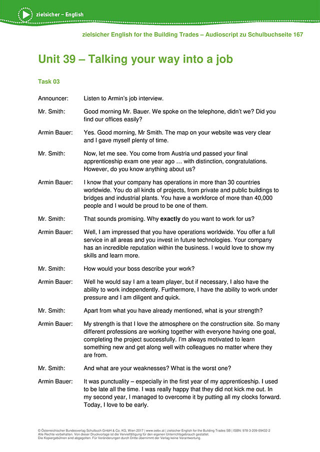 Talking your way into a job