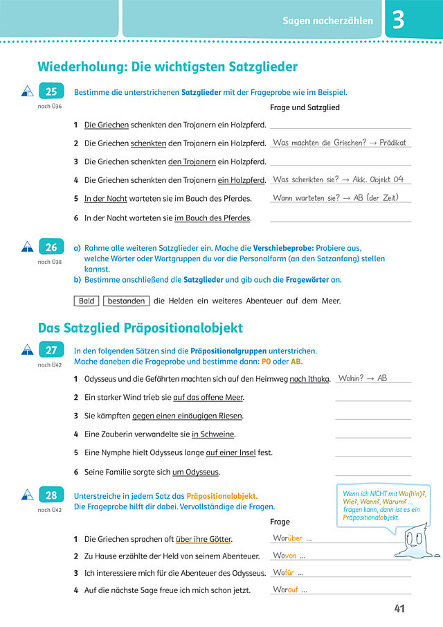 Die wichtigsten Satzglieder