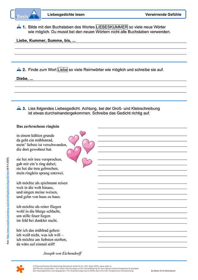 Liebesgedichte lesen