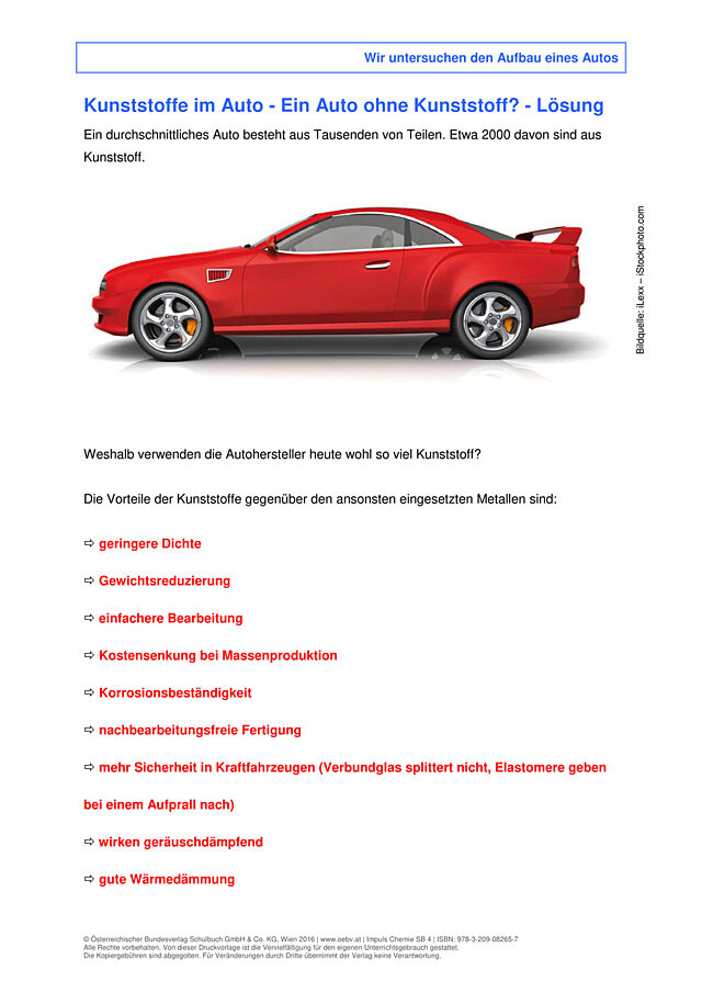 Kunststoffe im Auto -  Ein Auto ohne Kunststoff?