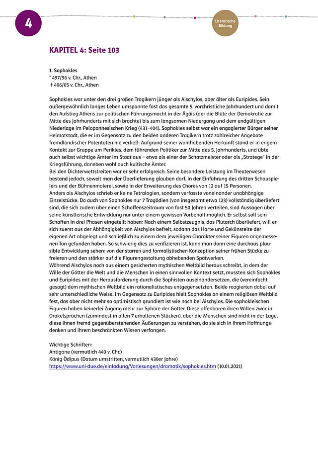 Weiterführende Materialien zur A2 - Antike