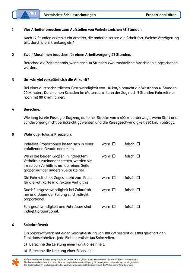 Vermischte Schlussrechnungen