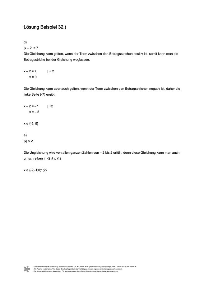Beispiel 32 d, e