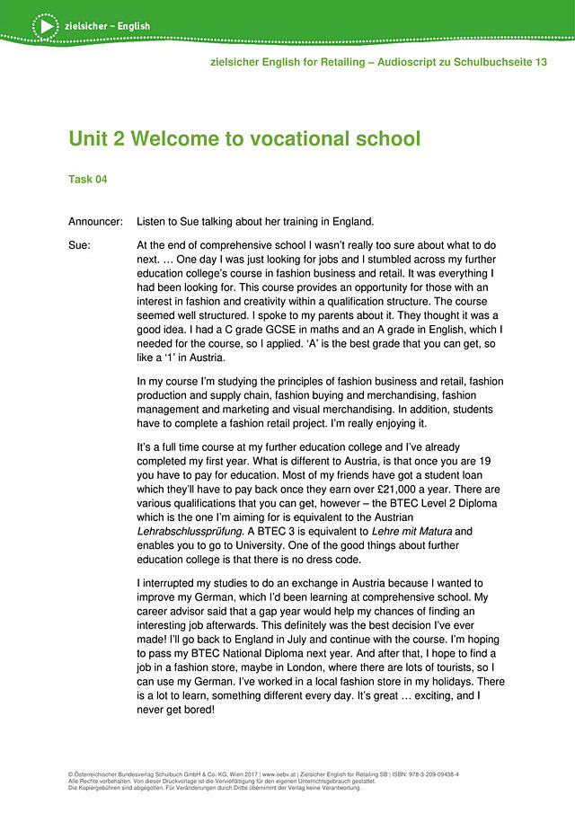 Welcome to vocational school