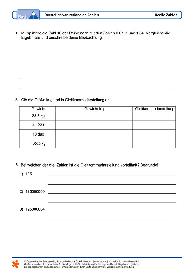 Darstellen von rationalen Zahlen