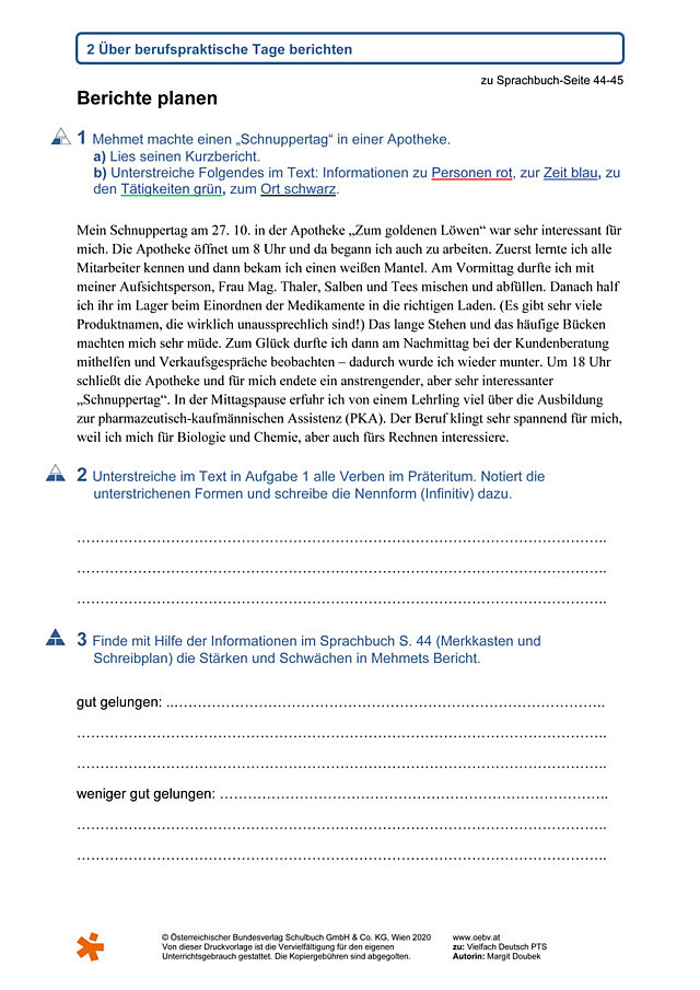 Berichte planen