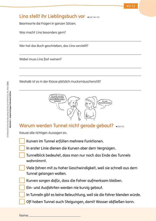 KV12 Lina stellt ihr Lieblingsbuch vor, Tunnel