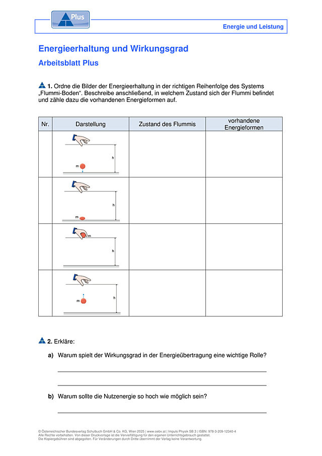 Energieerhaltung und Wirkungsgrad