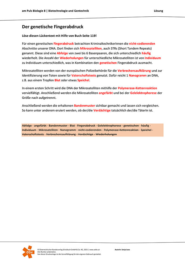 Der genetische Fingerabdruck