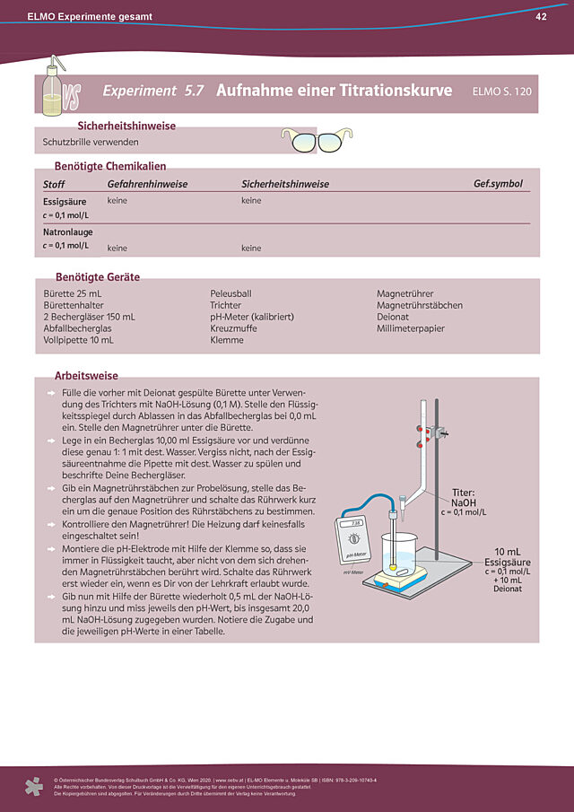 Experimenteanleitung 5.7 "Aufnahme einer Titrationskurve“