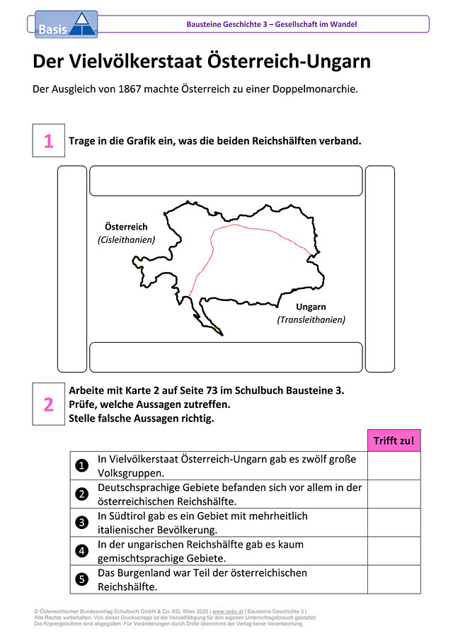 Der Vielvölkerstaat Österreich - Ungarn