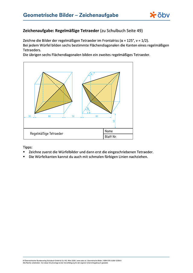 Zeichenaufgabe: Tetraeder