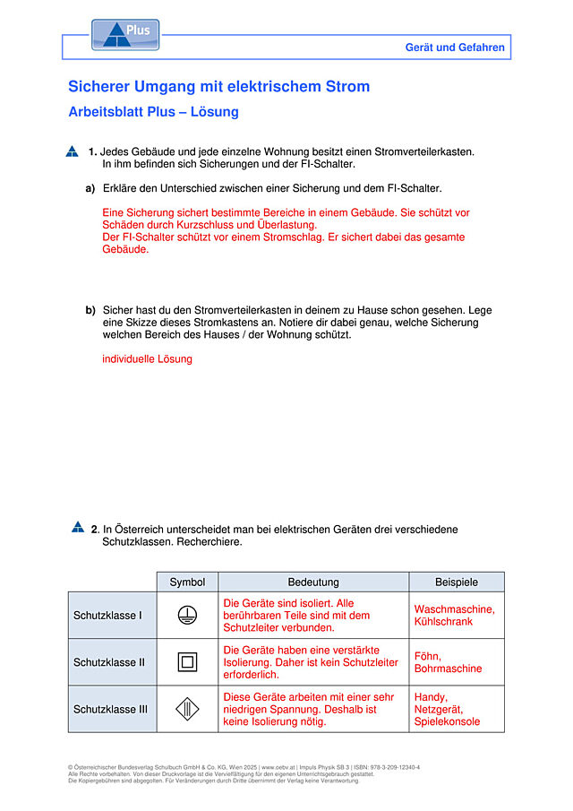 Sicherer Umgang mit elektrischem Strom