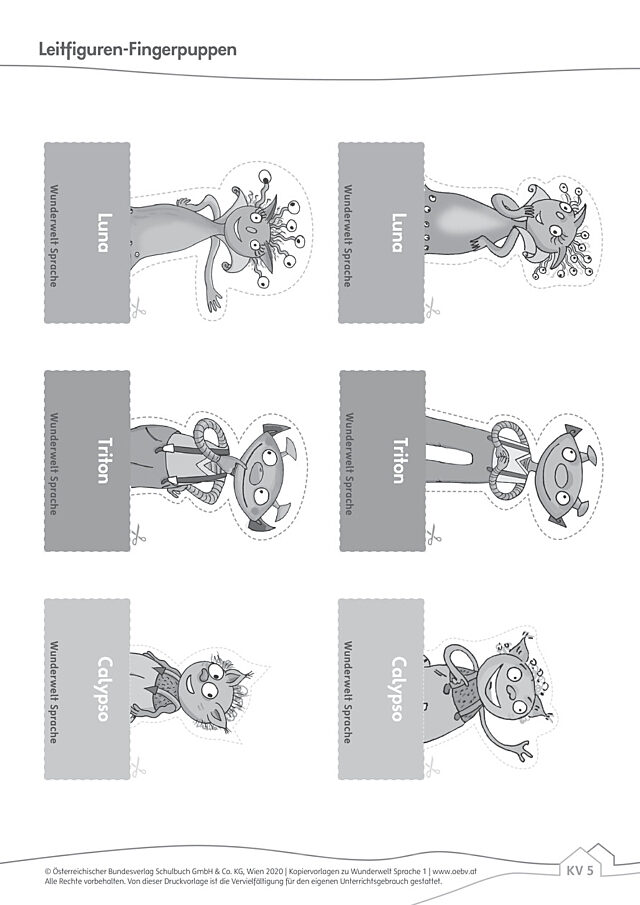 Fingerpuppen der Leitfiguren