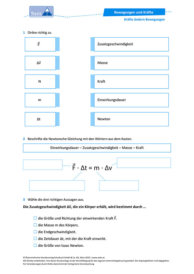 Kräfte ändern Bewegungen