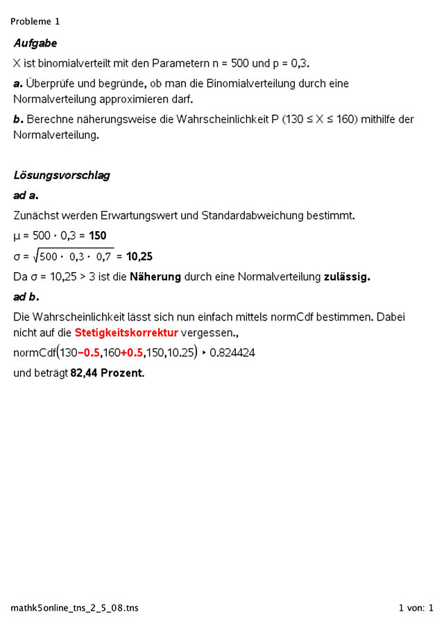 überprüfen, ob die Binomialverteilung durch die Normalverteilung approximiert werden darf