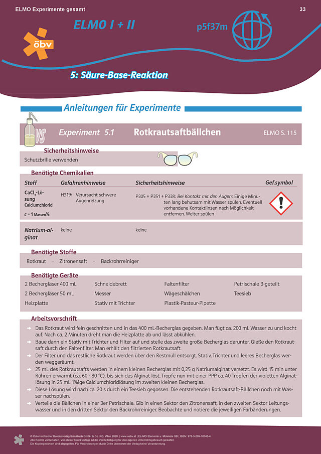 Experimenteanleitung 5.1 "Rotkrautsaftbällchen“