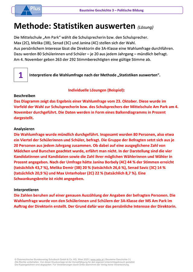 Methode: Statistiken auswerten