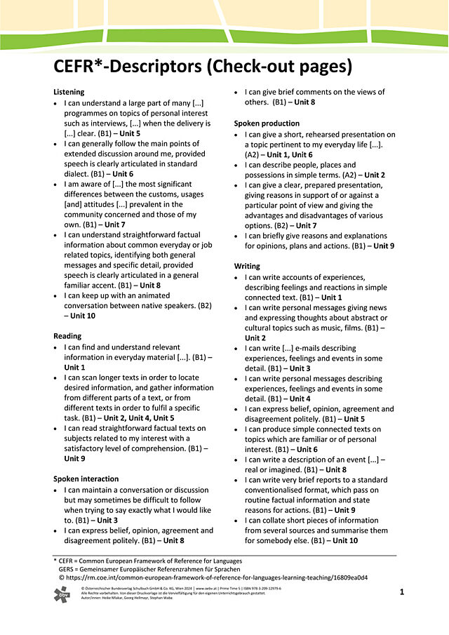 CEFR-Descriptors (Check-out pages)