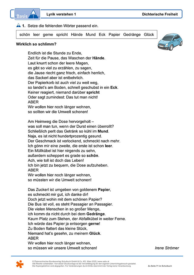 Lyrik verstehen 1