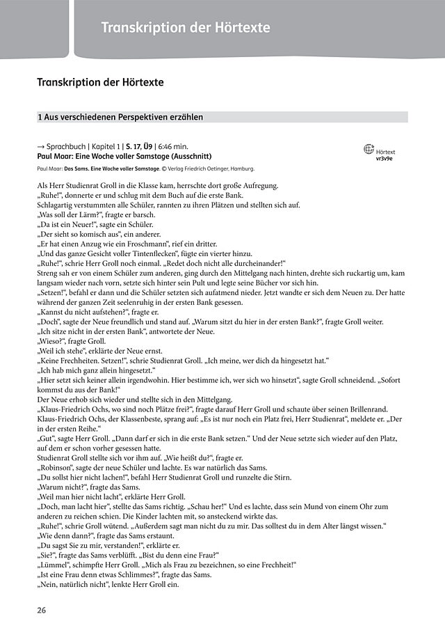 Transkription der Hörtexte
