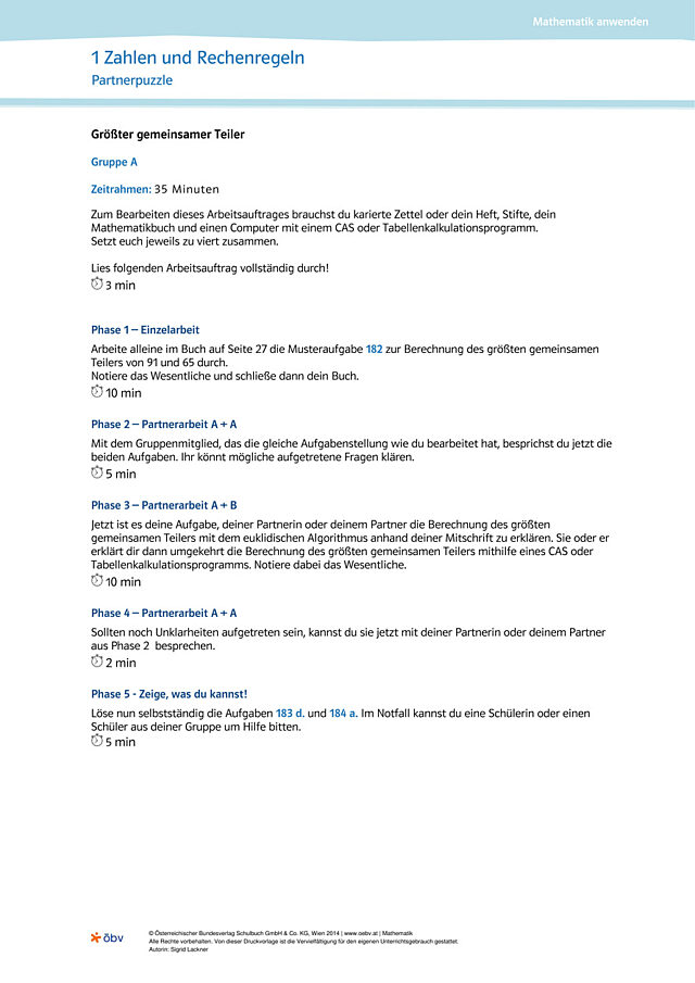Zahlen und Rechenregeln - Aufgaben zur Individualisierung
