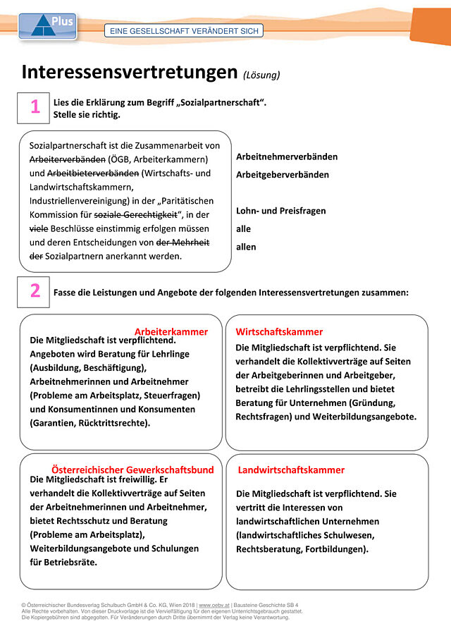 Arbeitsblatt Plus (PDF) - Lösung