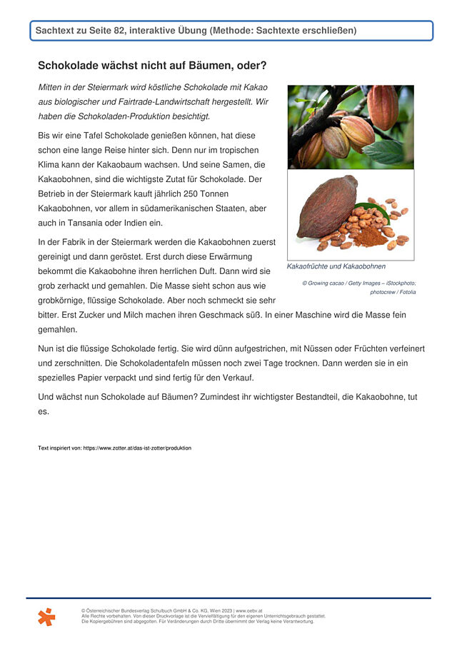Schokolade-Produktion