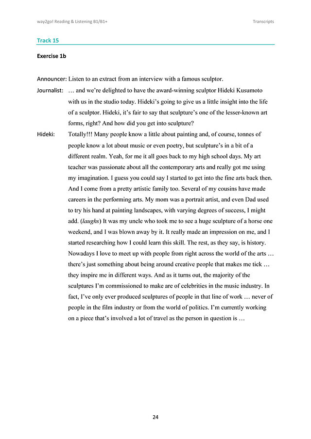 Transcripts B1+ Reading & Listening