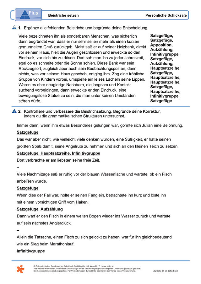 Beistriche setzen