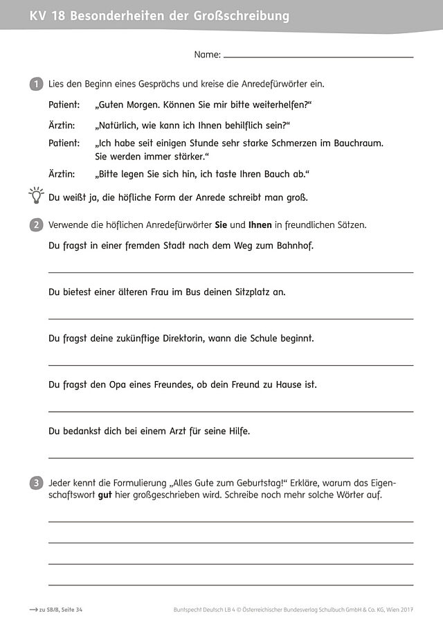 Besonderheiten der Großschreibung