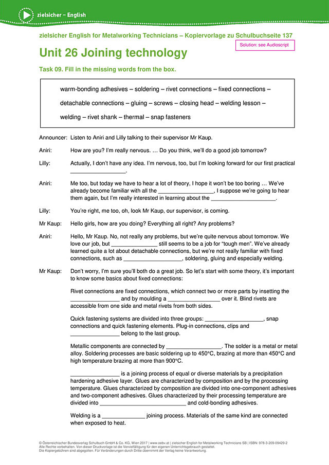 Lückentext Listening