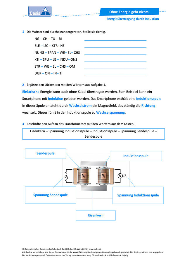 Energieübertragung durch Induktion