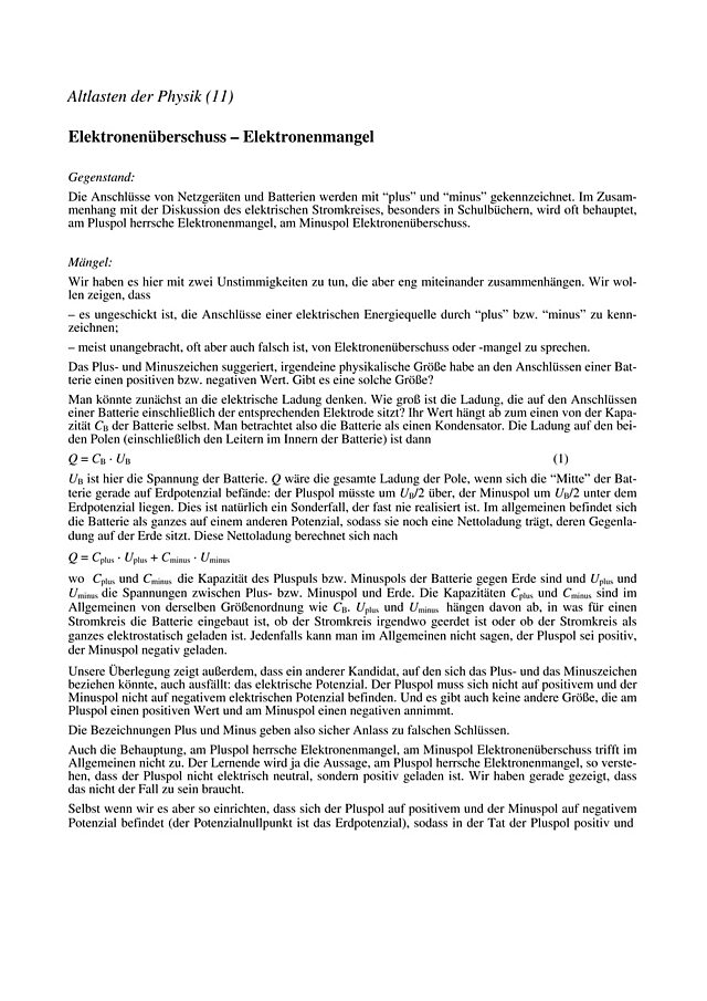 Elektronenüberschuss – Elektronenmangel